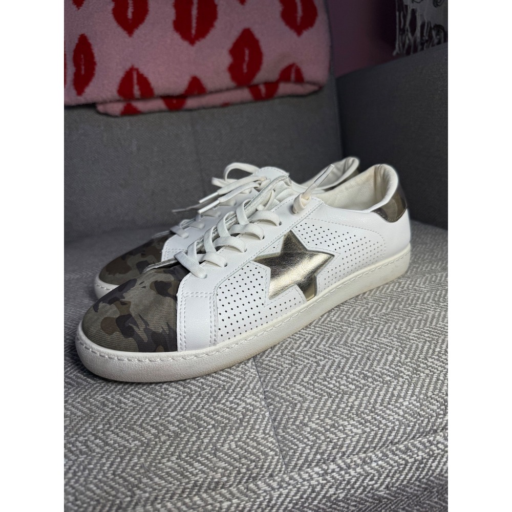 Vintage Havana Betsy White Camo Gold Star Low Top Sneakers Womens 10‎